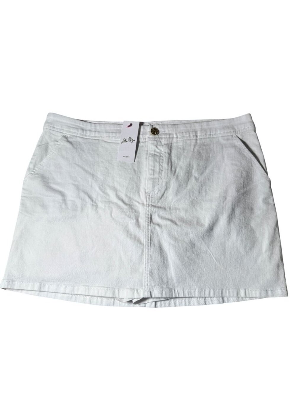 Lilly Pulitzer Colette Denim Skort Resort White Size 16 NWT